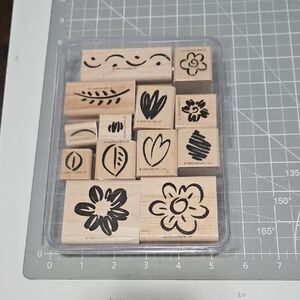 Fanciful Flowers Rubber Stamp Set